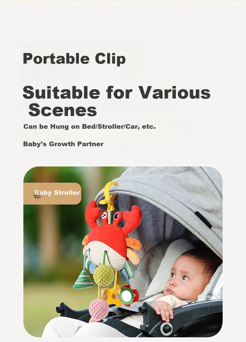 Подвеска для детской кроватки Mabaozibao, погремушка для детской коляски, развивающая игрушка для хватания, для младенцев от 0 до 1 года и от 0 до 6 месяцев