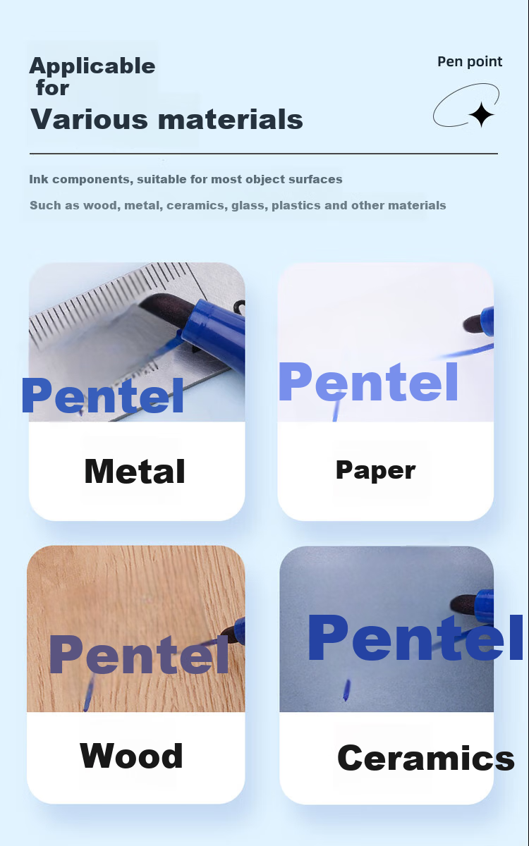 Маркер Pentel N850, на масляной основе, круглый наконечник, синий