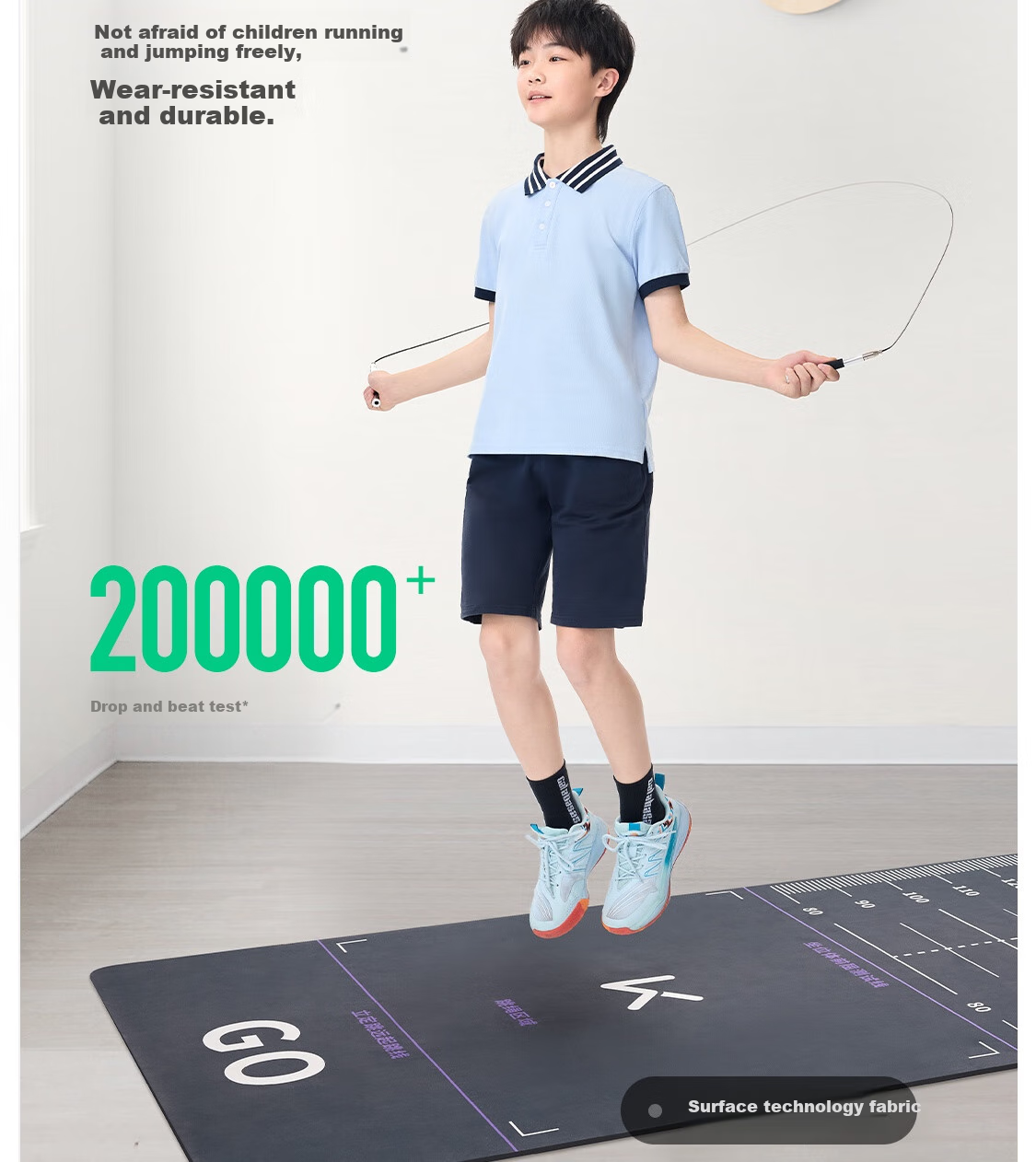 Коврик для прыжков Keep Standing Long Jump Test Specialized Mat, нескользящий, для домашних тренировок, для вступительных экзаменов в среднюю школу, расширенная версия 300*90 см