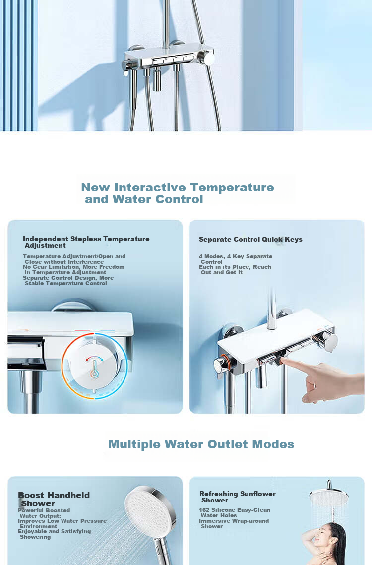Душевой гарнитур Mijia Temperature-Controlled Shower Head S1, система для ванной комнаты, с регулировкой температуры