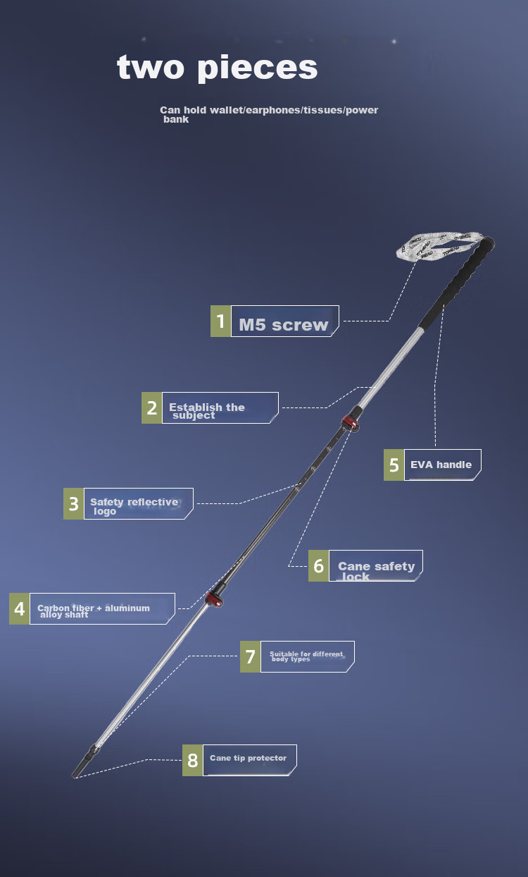 Треккинговые палки TOREAD Carbon Fiber Telescopic Trekking Pole, ультралегкие, портативные, для хайкинга и альпинизма, цвет Xuan Yuan Red