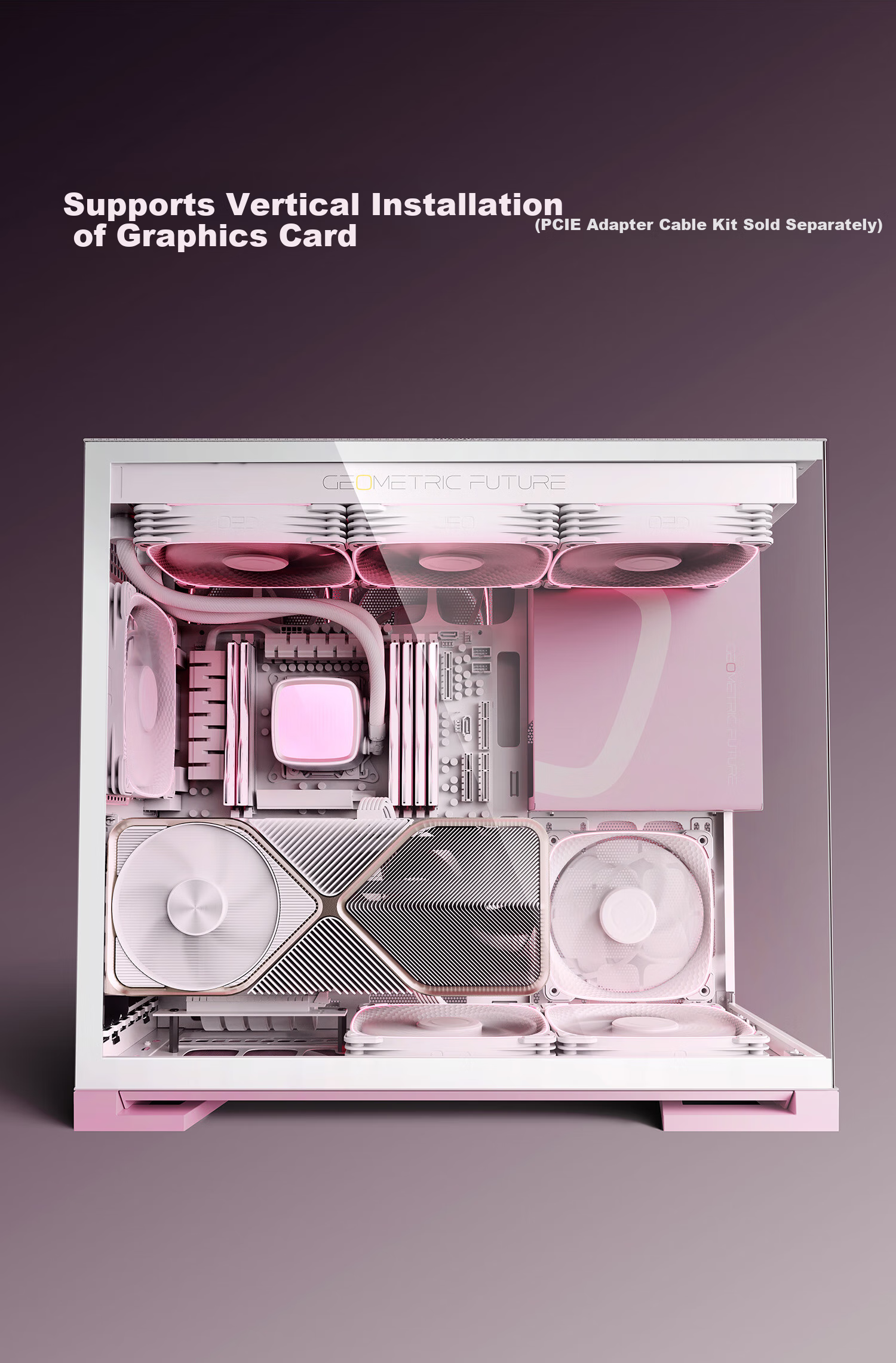 Корпус GeometricFuture Model5 Wukong Pink Limited Edition для компьютера, Розовый