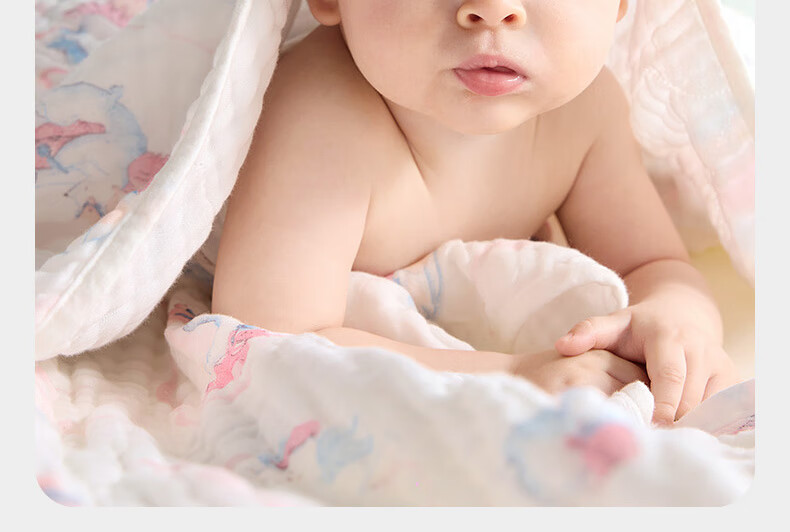 Детское банное полотенце Babycare, муслиновое, для новорожденных, размер 70х70 см, цвет "Цинчуань синий"