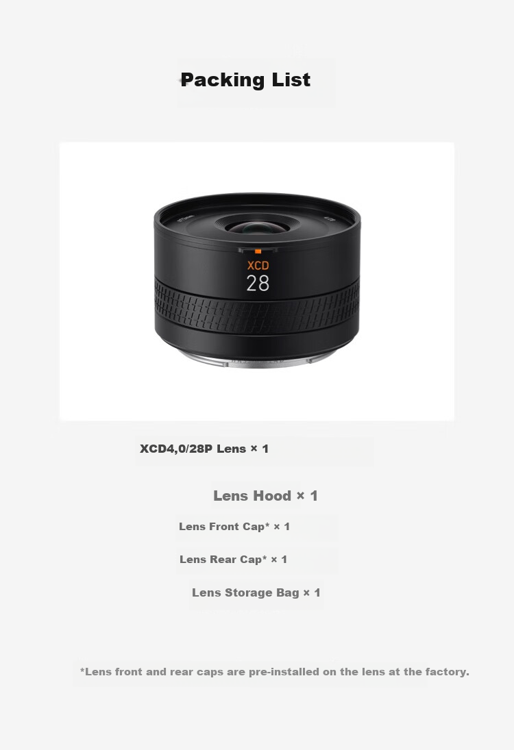 Легкоугольный объектив HASSELBLAD XCD 4/28P для уличной фотографии, совместим с камерами HASSELBLAD X2D/X1D/907X