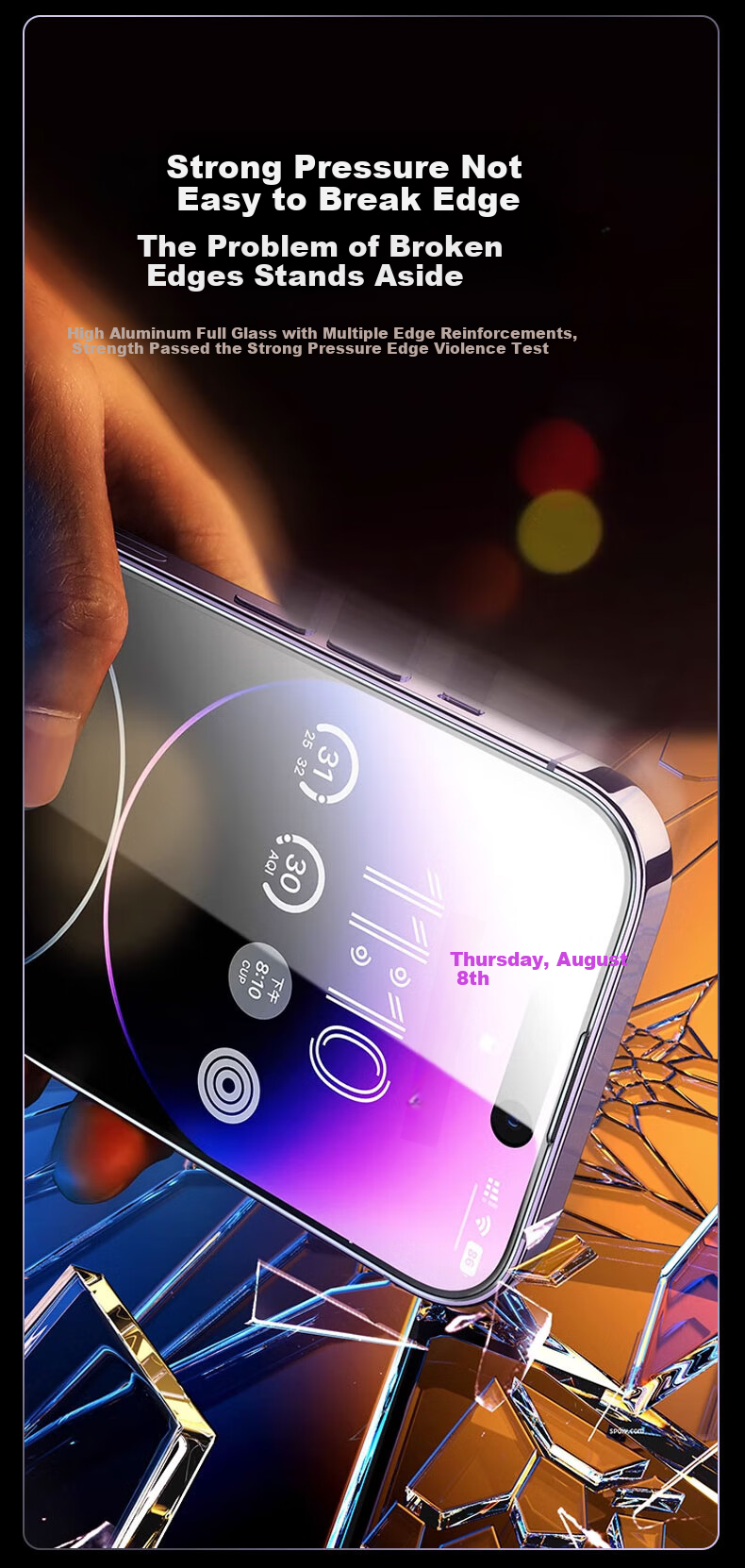 Защитное стекло для экрана KOOLIFE для iPhone 14 Pro, совместимо с iPhone 14/13/13 Pro, высокое разрешение, полное покрытие, ультратонкое, пылезащитное, 2 шт.