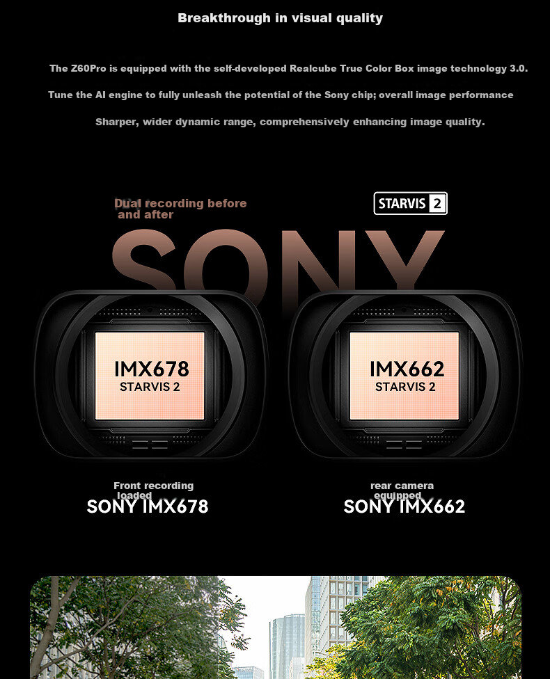 Видеорегистратор DDPAI Z60Pro, 4K, 2 камеры, Sony IMX678, GPS, Wi-Fi, 32 ГБ