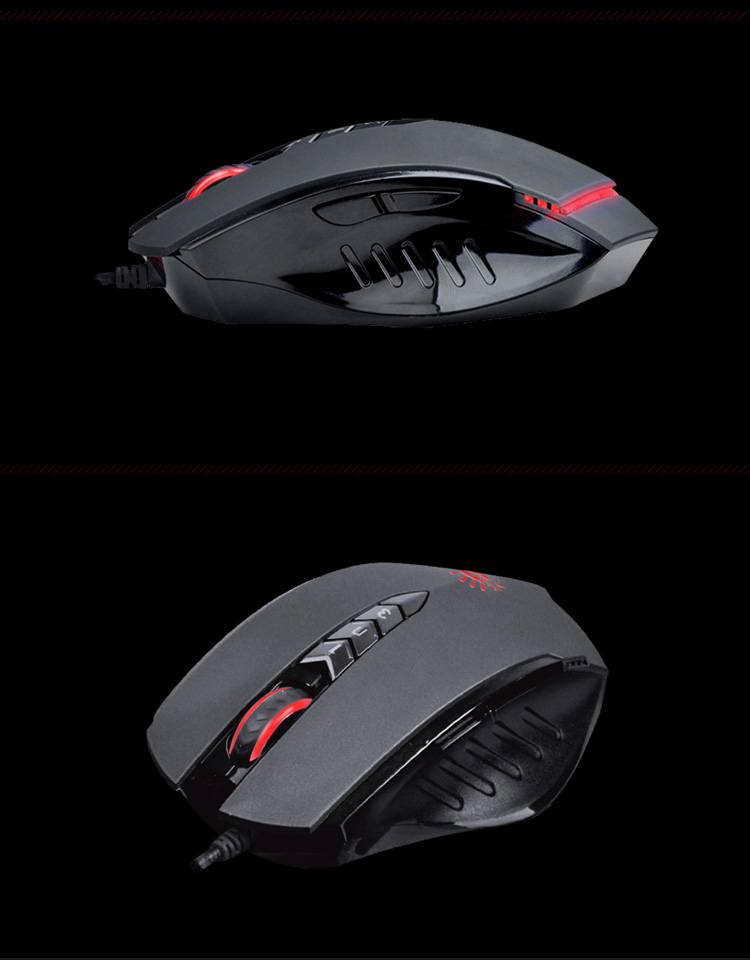 Игровая мышь A4TECH V8M Wired Gaming Mouse, проводная, оптическая, 3200 DPI, USB, черная