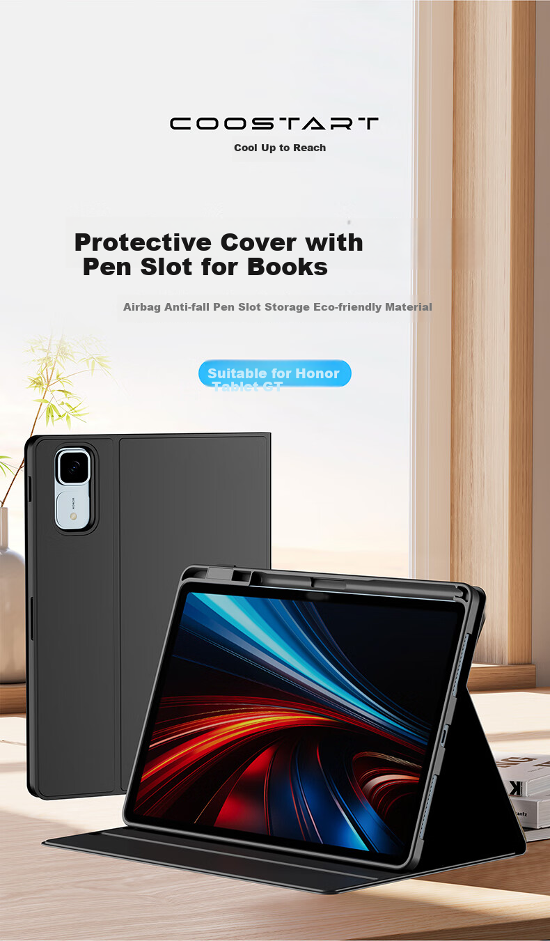 Чехол COOLSTART для Honor Tablet GT/V9/10Pro, защитный чехол для планшета 11,5 дюймов с отсеком для стилуса, функция сна/пробуждения, противоударный, черный