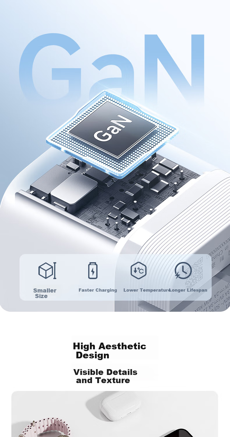 Зарядное устройство CUKTECH Kuotai Ke 40W GaN, Type-C, быстрая зарядка, белое