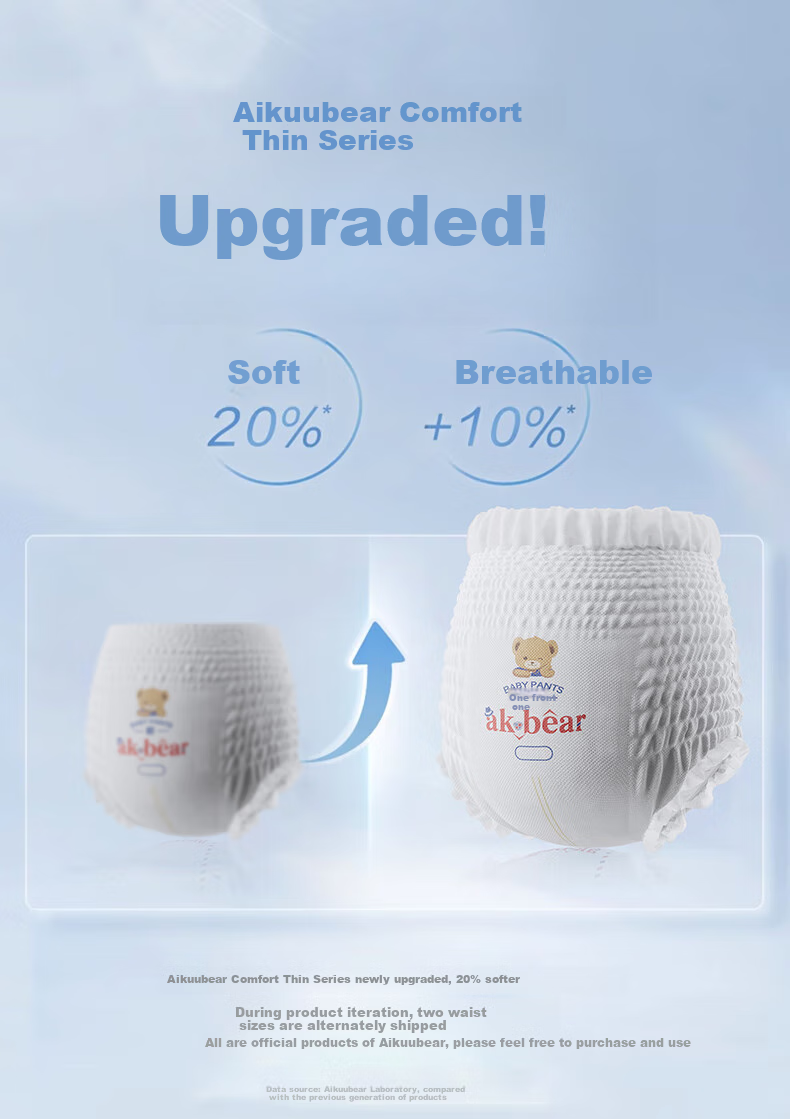 Подгузники-трусики AIKUUBEAR Ultra-Thin 5XL, 72 шт. для детей от 16 до 24 месяцев, вес 15-22 кг, дышащие, ультратонкие