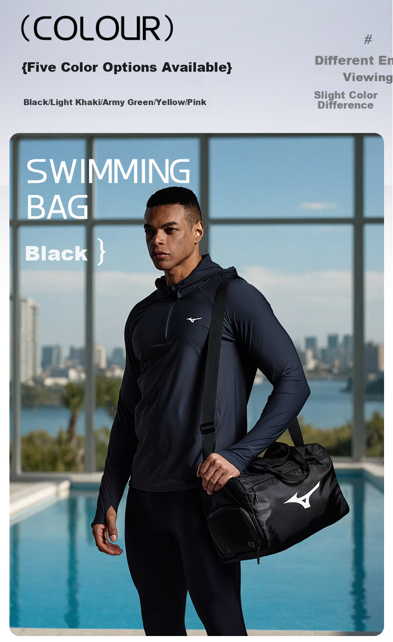 Спортивная сумка MIZUNO для плавания, большая вместимость, для фитнеса, на плечо, ручная, через плечо, для путешествий, C004, армейский зеленый