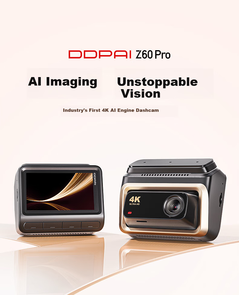 Видеорегистратор DDPAI Z60Pro, 4K, 2 камеры, Sony IMX678, GPS, Wi-Fi, 32 ГБ