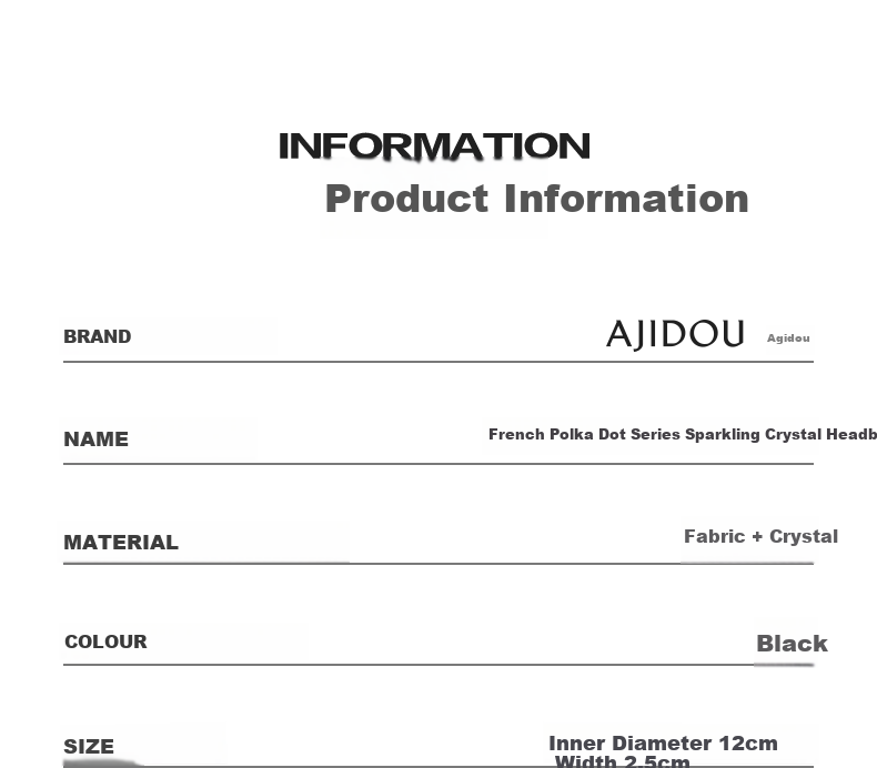 AJIDOU Ободок для волос, французский ободок с блестящими стразами, простой дизайн, подарок на Новый год для девушки