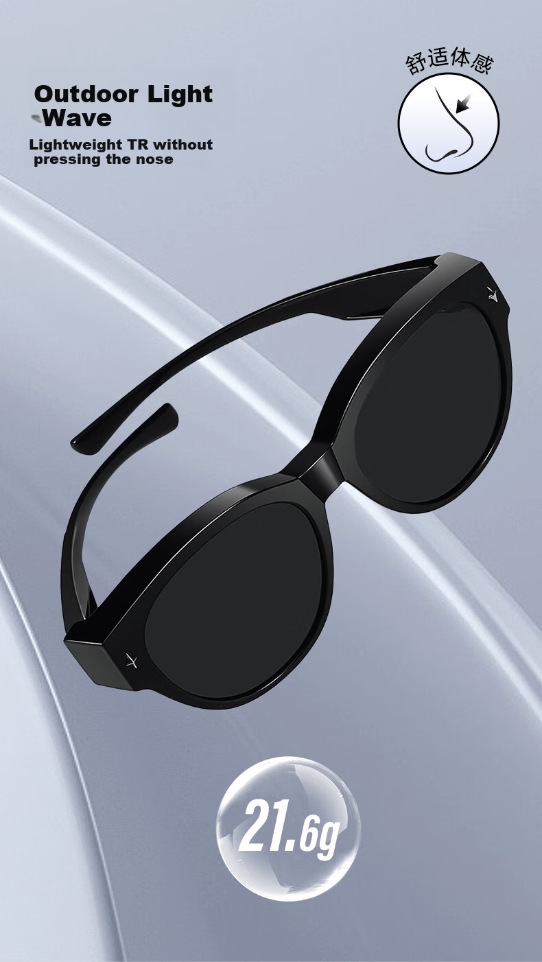 Солнцезащитные очки LOHO Cat Eye, поляризованные, с защитой от УФ, для мужчин и женщин, унисекс, TR-90, черный