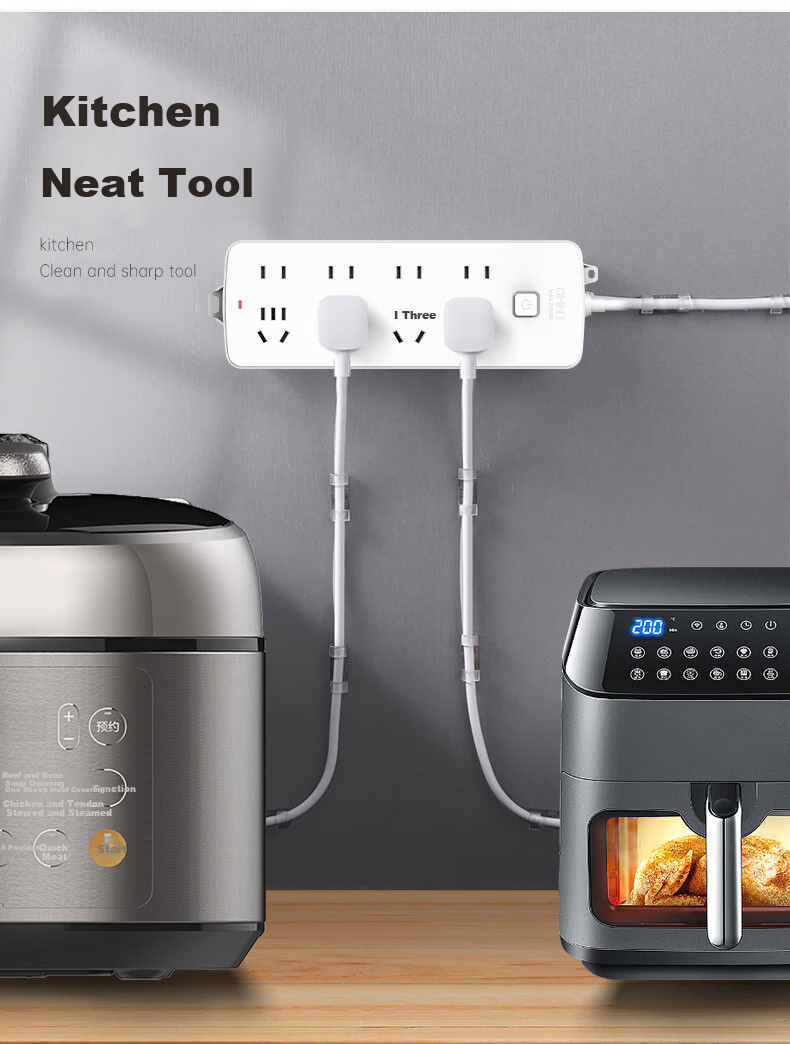 CHNT Master Control Socket/power Strip/outlet Strip/power Board/extension Cord Socket, 3-Outlet Combination Socket with Master Control, 1 Meter