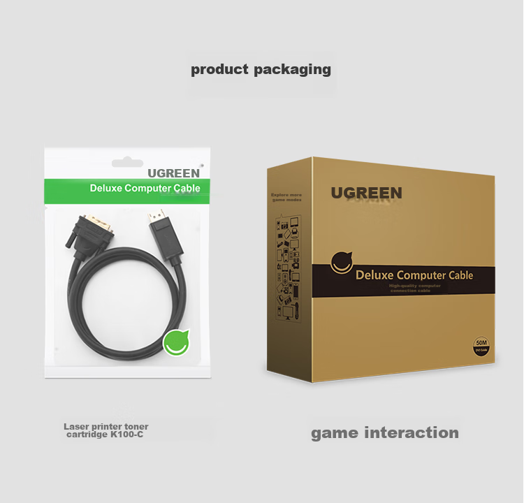 Переходник UGREEN DP to DVI, DisplayPort на DVI, 2 метра, 10221