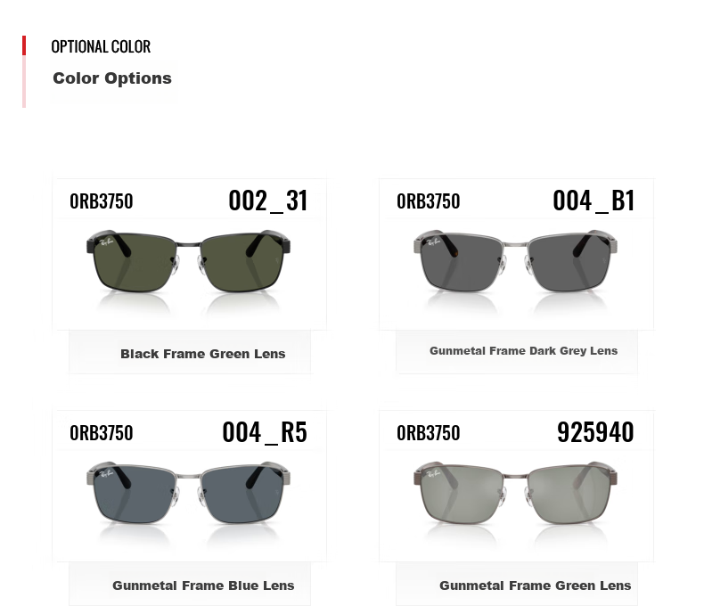 Солнцезащитные очки RayBan Square Metal, унисекс, квадратная форма, металлическая оправа, черная оправа, зеленые линзы, размер 62