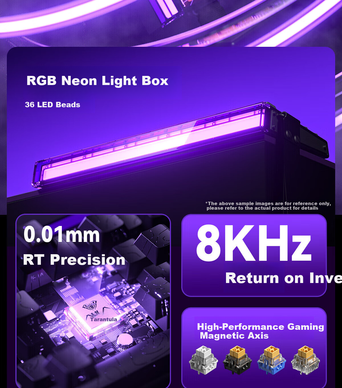 Магнитная механическая клавиатура AULA HERO 68HE, игровая, проводная, RGB подсветка, розовый
