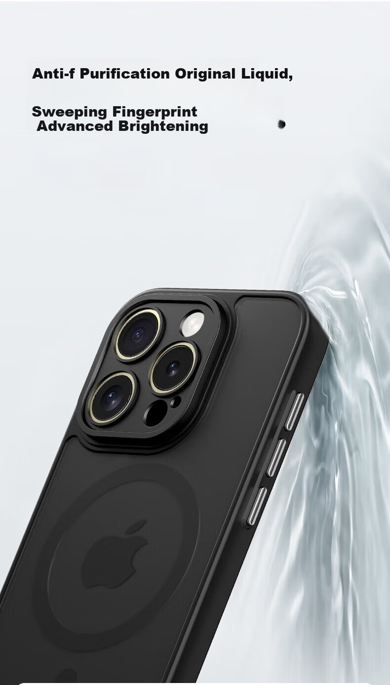 Чехол KEKLLE для Apple iPhone 16e, магнитный, анти-капля, матовый, защита для всего объектива, черный