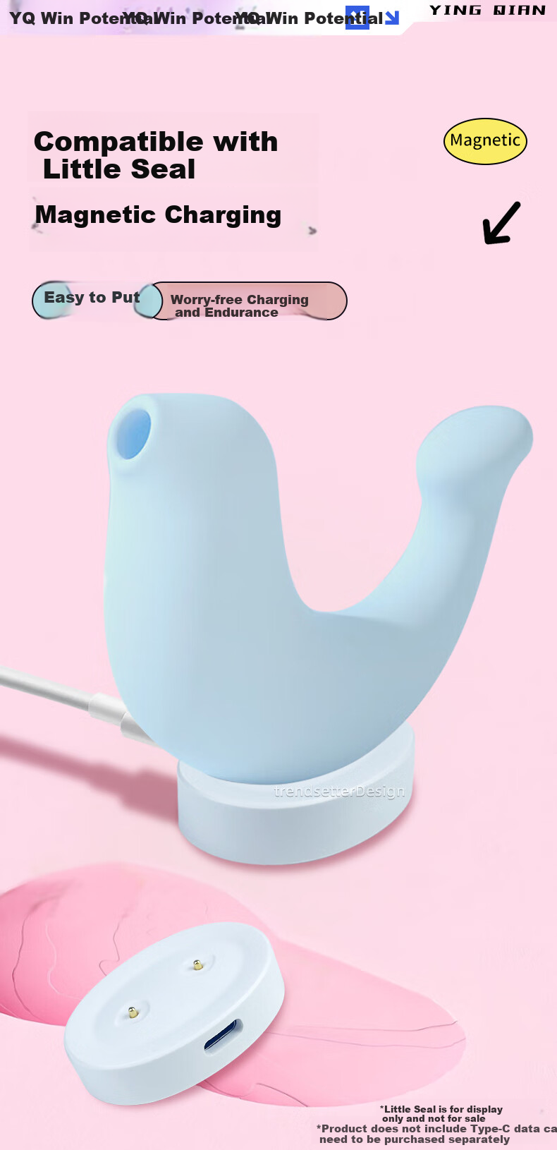 Кабель-зарядка Yingqian для вибратора-дельфина, магнитный USB-C, аксессуар для секс-игрушек для взрослых