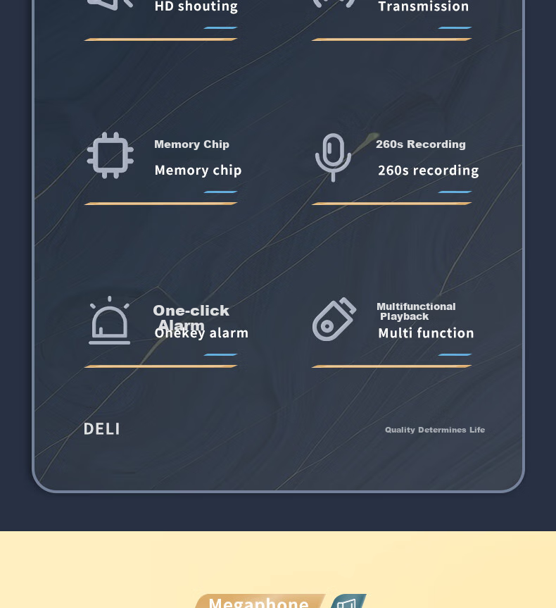 Портативный мегафон Deli LT810, перезаряжаемый, уличная уличная торговля, беспроводной усилитель, 16 часов работы от аккумулятора, устройство для крика высокой четкости