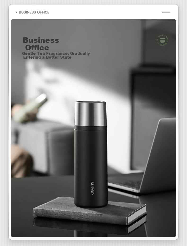 Термос SUPOR Insulated Bottle, 1л, нержавеющая сталь 316L, портативный для путешествий, черный