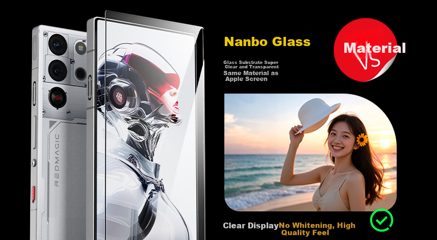 Защитное стекло Wali для Nubia Red Magic 10s Pro+, закаленное, HD, полное покрытие, анти-отпечатки, анти-падение, защита от износа, с коробкой для быстрой установки