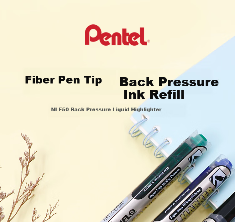Маркер Pentel NLF50, на масляной основе, черный, 6 шт.