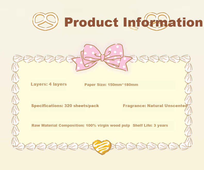 Салфетки для лица Mind Act Upon Mind, 4 слоя, 320 листов, серия Sanrio Family IP