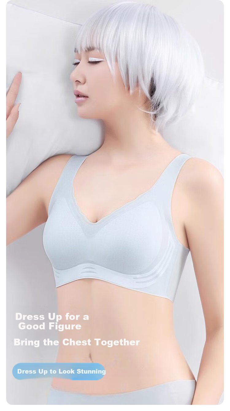 FitonTon Бюстгальтер Seamless Bra для женщин, тонкий стиль, без косточек, пуш-ап, красивый дизайн спины, телесный цвет, размер L