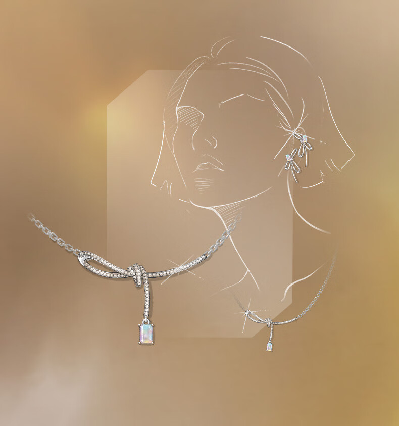 Колье HEFANG Aurora Ribbon Knot, женское, из серебра 925 пробы с кубическим цирконием, роскошный подарок на День святого Валентина