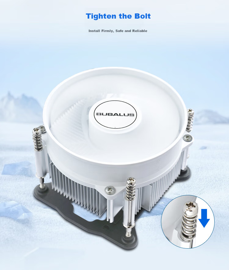 Кулер для процессора BUBALUS L9W White (INTEL 1151/1200, 9см гидравлический вентилятор, медное основание)