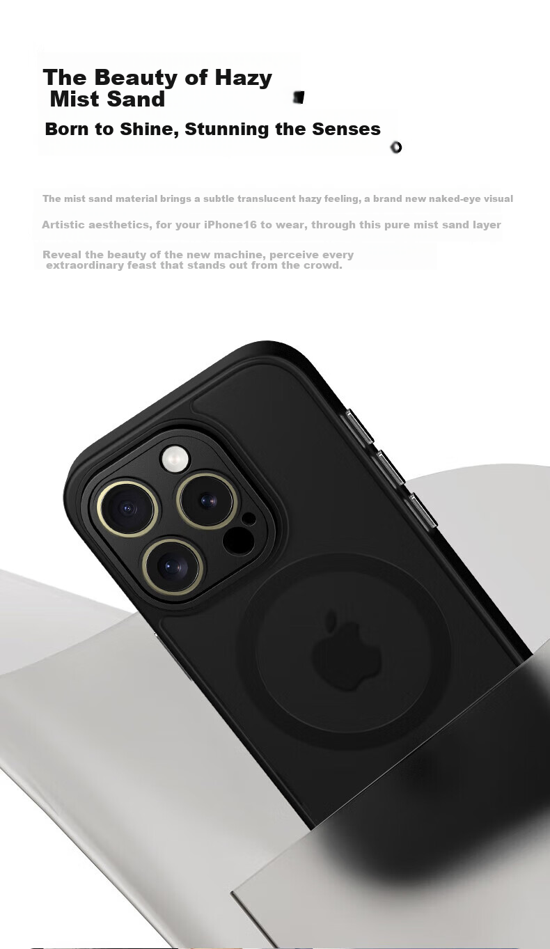 Чехол KEKLLE для Apple iPhone 16e, магнитный, анти-капля, матовый, защита для всего объектива, черный