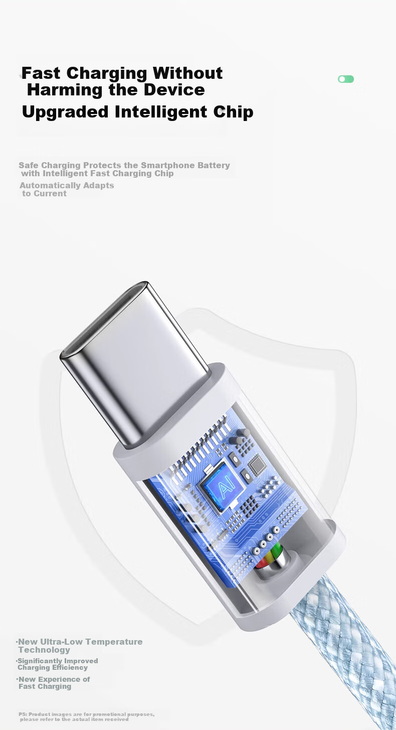 Кабель Smorss Type-C to Type-C, 1.5 метра, синий, PD65W быстрая зарядка, для ноутбука, планшета, телефона