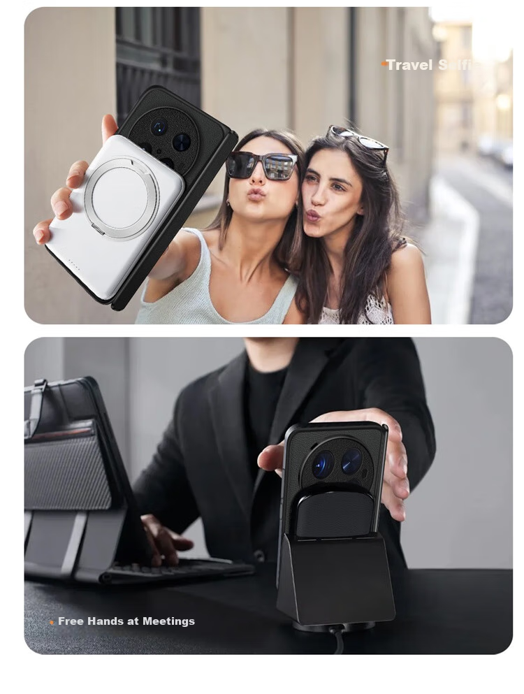 Чехол Amumu для Samsung Galaxy Z Fold7, MagSafe, натуральная кожа, ультратонкий, полный защитный чехол, матовый дизайн