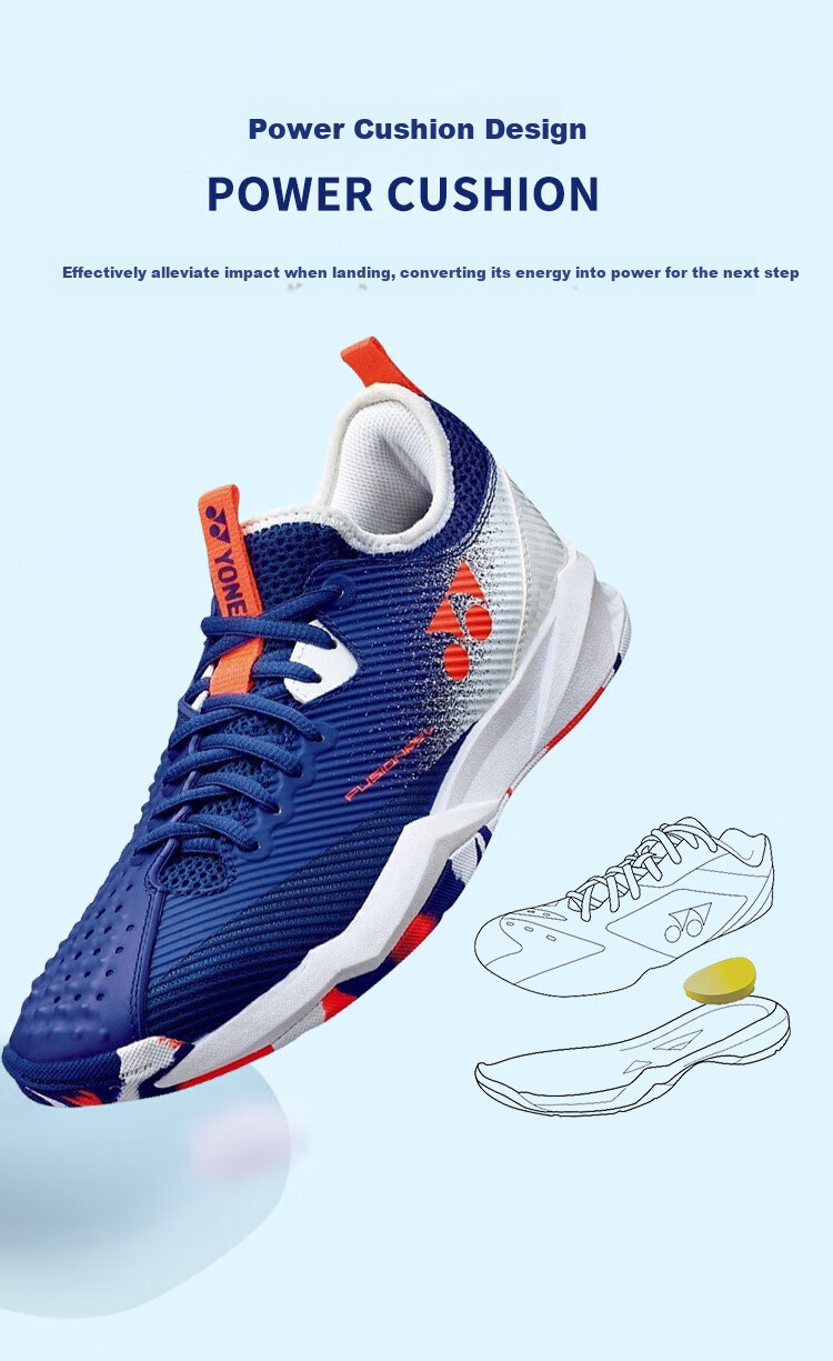 Кроссовки для тенниса YONEX SHTF4MACEX, унисекс, белые с синим, размер 44