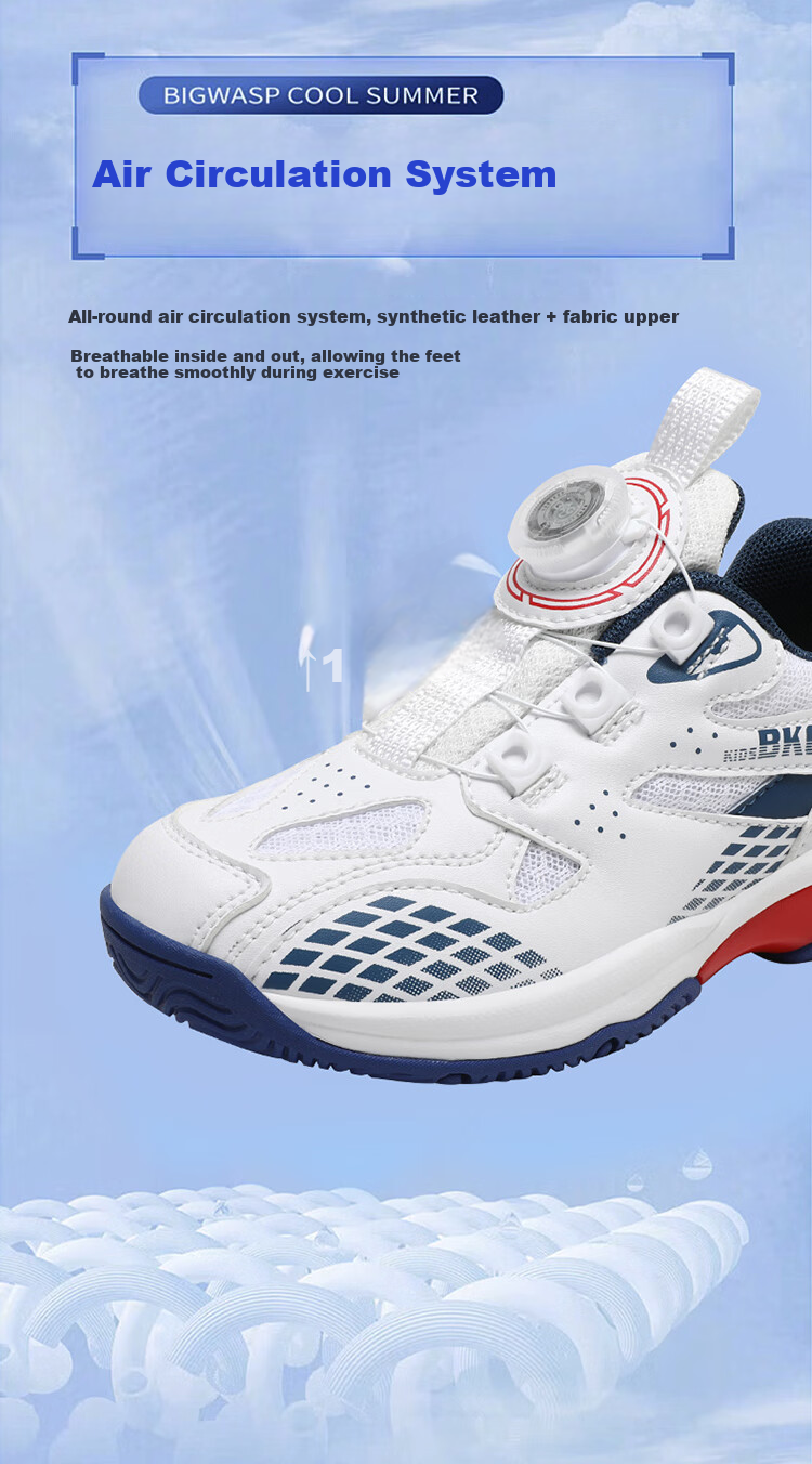 Детские кроссовки BKG ZYX25508, белые с синим и красным, размер 31