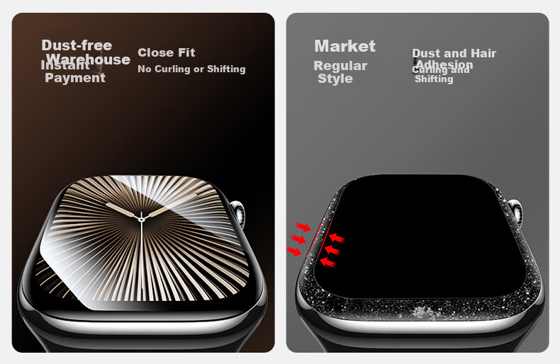 Защитная пленка для экрана Shanmo для Apple Watch Series 11, 46 мм, противоударная, износостойкая, с пылезащитной камерой