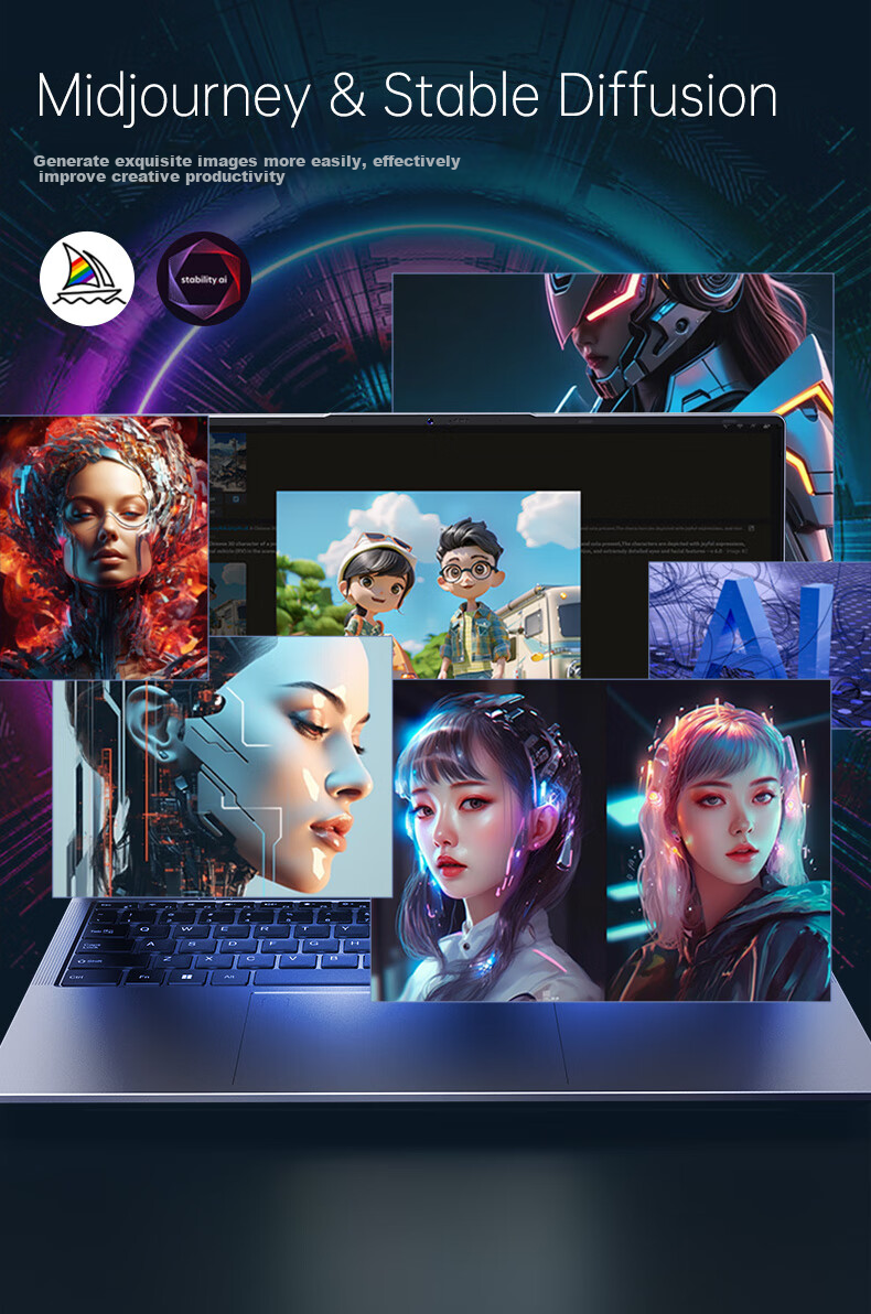 Ноутбук Dere Zhiqing Series Core Ultra7 155H, 16-дюймовый, 16 ГБ ОЗУ, 512 ГБ SSD, тонкий и легкий, для бизнеса и игр, Space Gray
