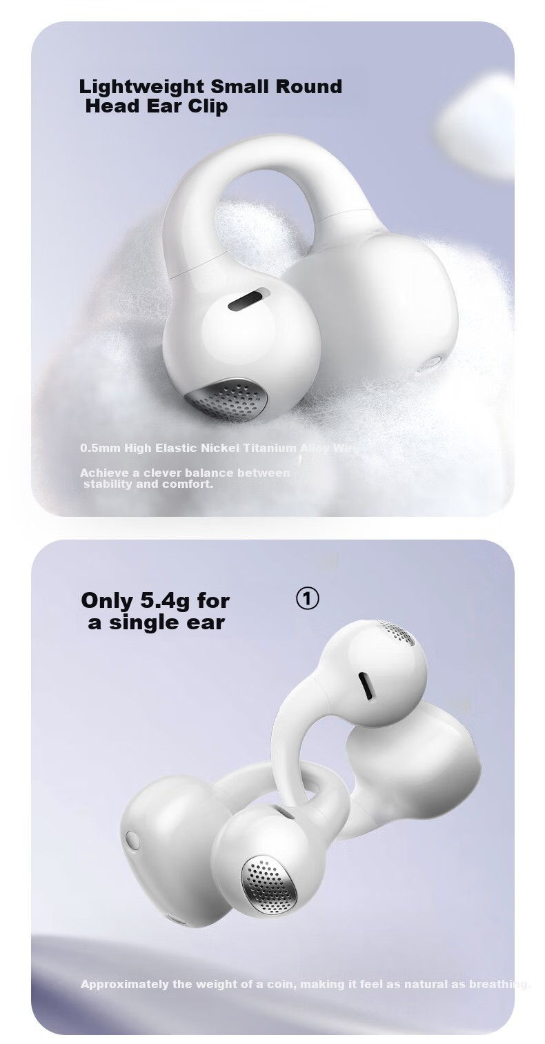 Наушники EDIFIER Comfo Clip QQ, беспроводные, с зажимом на ухо, с функцией перевода, Bluetooth 5.4, серые