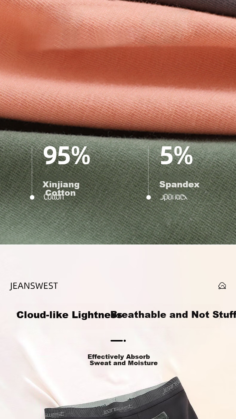 Мужские боксеры JEANSWEST, 4 шт. в упаковке, из чистого хлопка, большого размера, дышащие, свободные, молодежные