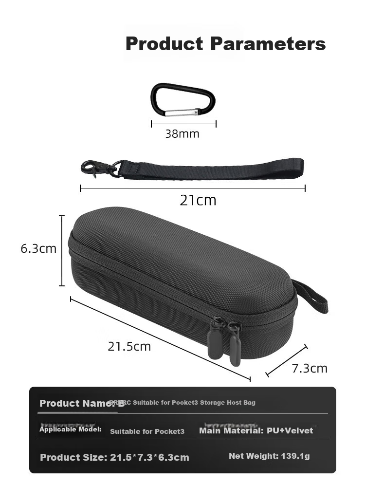 Чехол для DJI Pocket 3/2, защитный, водонепроницаемый, из ПУ кожи, черный