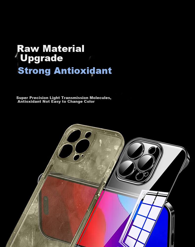 Противоударный чехол Hongzhuo для Apple iPhone 16 Pro Max, прозрачный, с защитой камеры, ультратонкий, серебристый