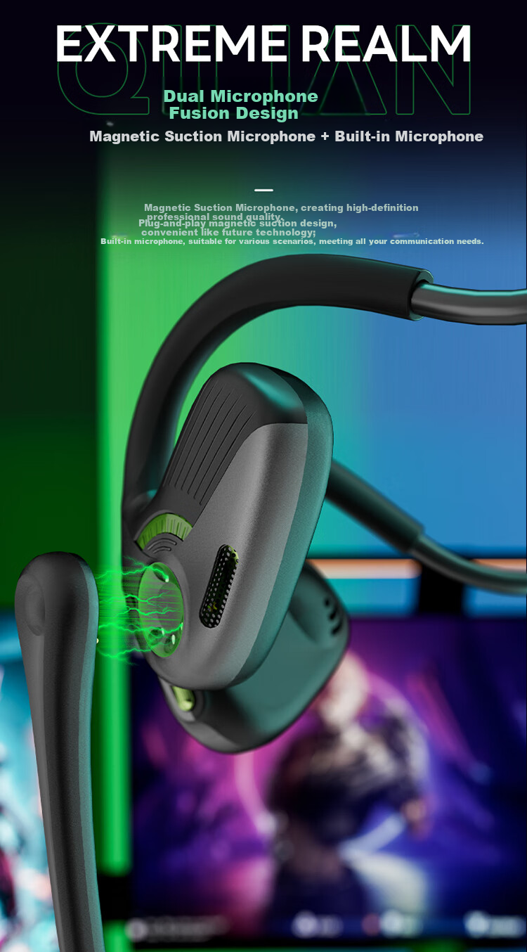 Qilian Беспроводная игровая гарнитура Bluetooth для компьютера и ноутбука, звуковое позиционирование для игр и киберспорта, не внутриушная конструкция, подарок для мужчин, PUBG 2.4G Delta [Звездная Метеорная Тропа]