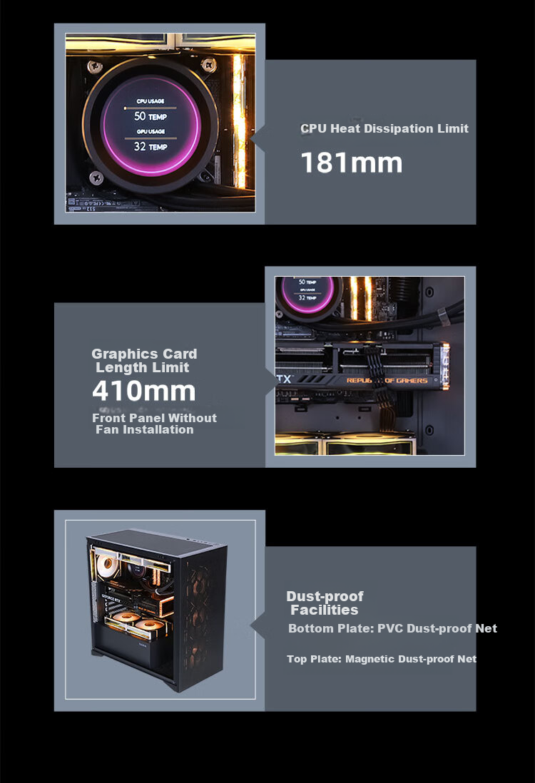 Компьютерный корпус SAMA Zhuque 6 Black, ATX, Midi-Tower, закаленное стекло, черный