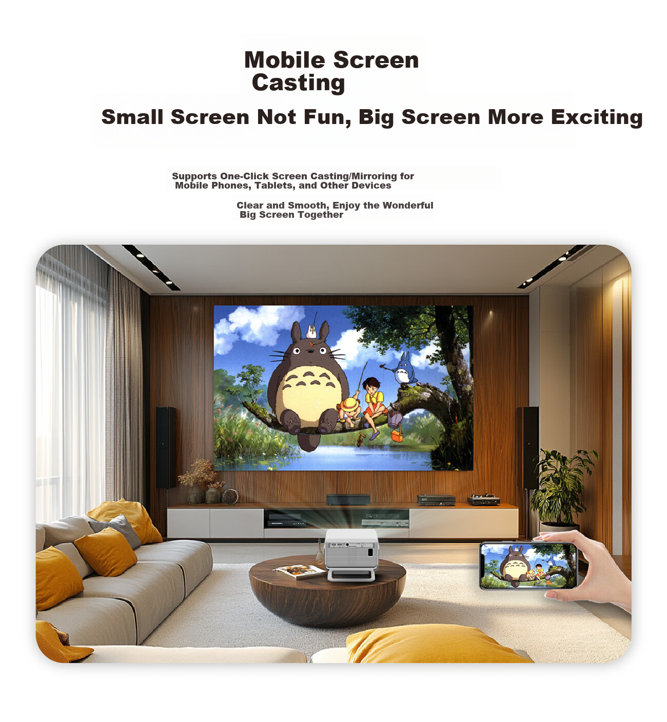 Портативный проектор Xiaopai Q5Pro, True 1080P HD Smart Portable Home Theater