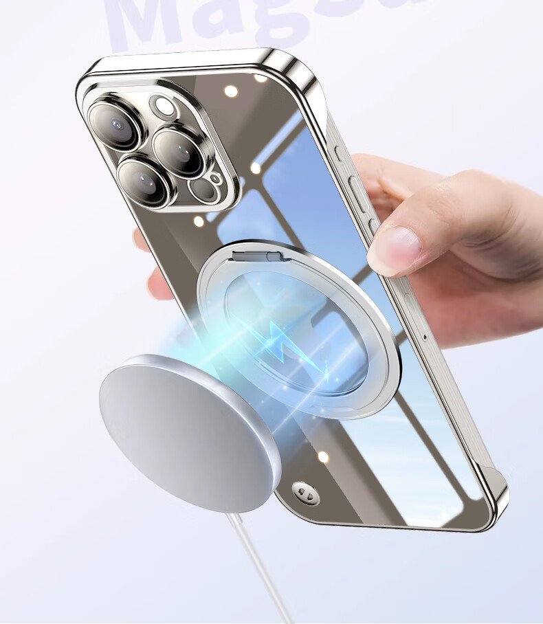 Чехол Hongzhuo для iPhone 15, с магнитным кольцом, ультратонкий, противоударный, с вращающимся на 360° кронштейном, титановый черный