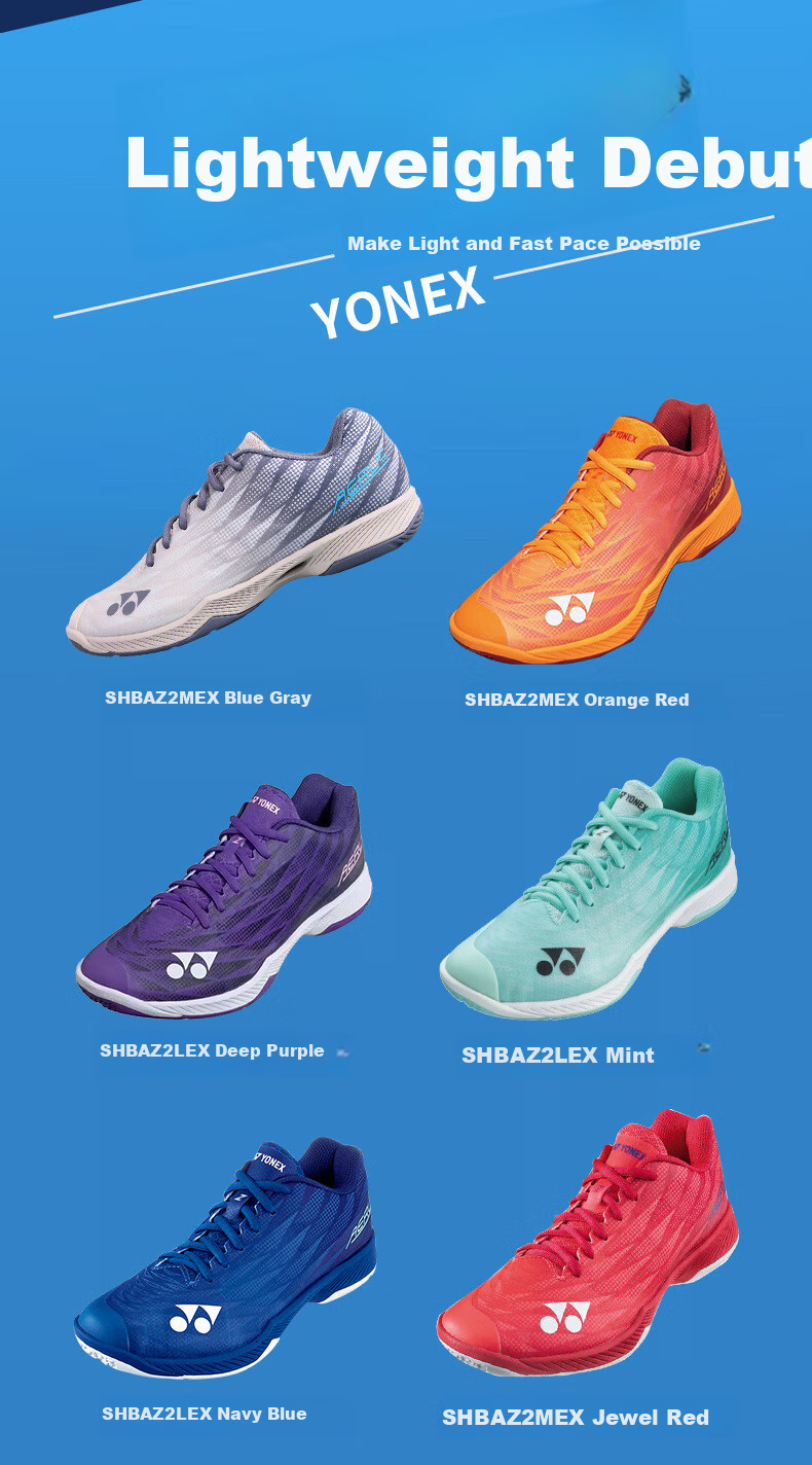 Кроссовки для бадминтона YONEX SHBAZ2WEX, мужские, широкие, темно-серые, размер 37