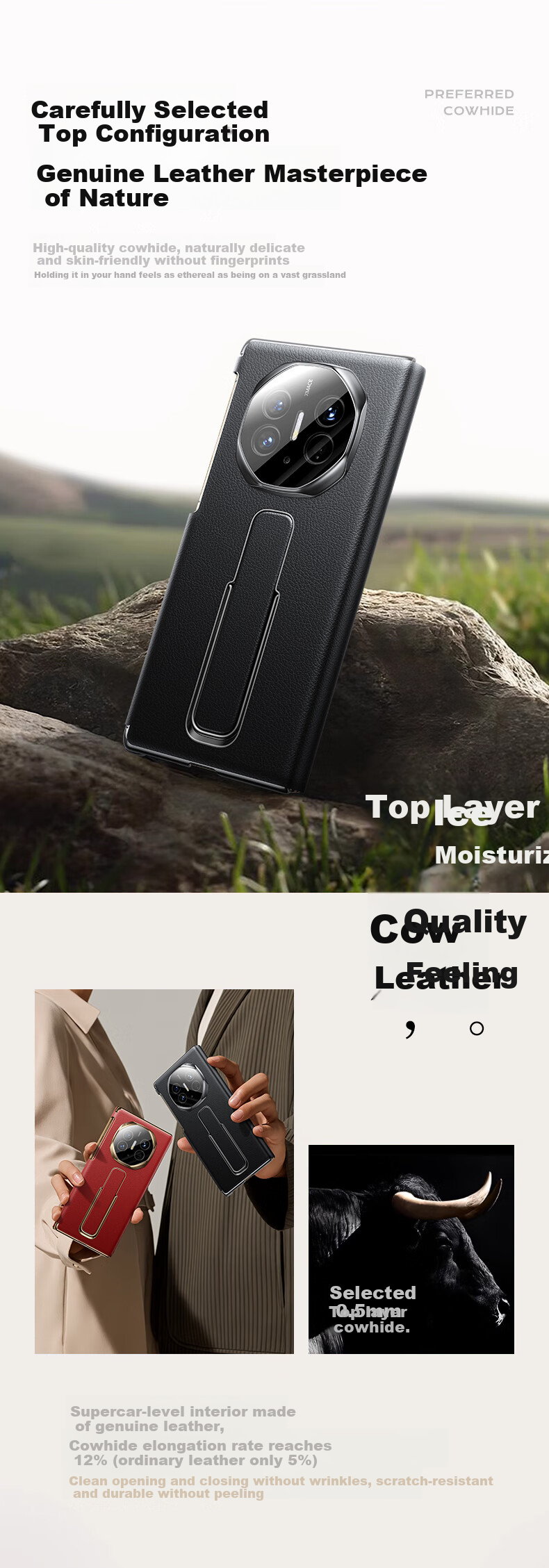 Чехол Mofei для Huawei Mate XT, кожаный, с защитой всего корпуса и дисплея, складной, с подставкой и скрытым ремешком