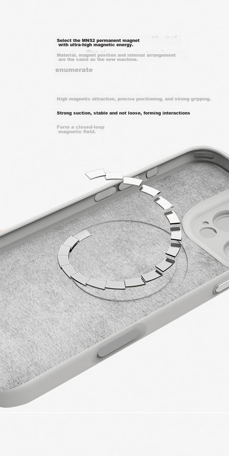 Магнитный чехол Xuanka с защитой камеры для Apple iPhone 15 Pro, противоударный из жидкого силикона с поддержкой MagSafe, титановый оригинальный цвет